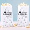Big Dot of Happiness Black and Gold Thanks for Popping By Popcorn Bags, Graduation Favor Treats, Free-Standing Individual White Paper Bags - 25 Count
